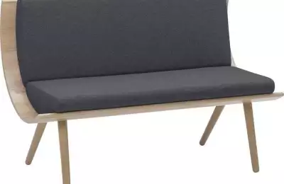 Designová lavice do jídelny s opěradlem tvaru skořepiny Glenn