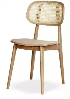 Masivní dubová židle s vypleteným opěradlem Bora 3