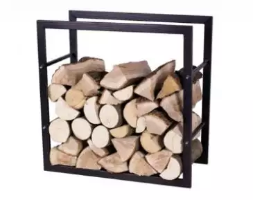 Moderní nadčasový kovový stojan na dřevo s výškou 500 mm Ema