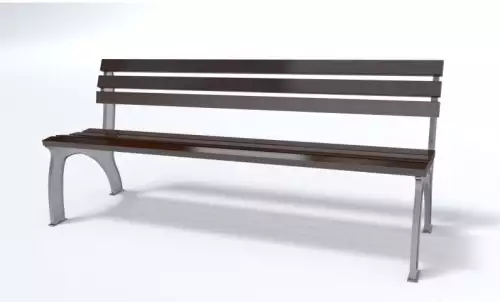 Kvalitní litinová lavička z šedé litiny s opěrkou a sedákem z masivu Emil