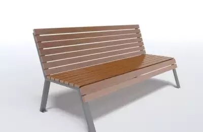 Výrazná kovová lavička do parku Gary