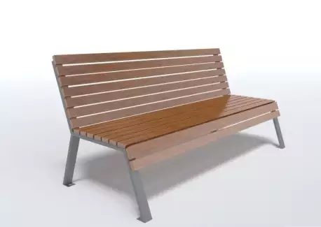Výrazná kovová lavička do parku Gary