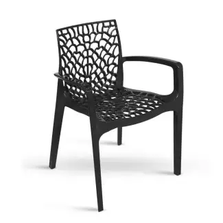 Plastová, odolná stohovatelná židle s područkami Gabriel