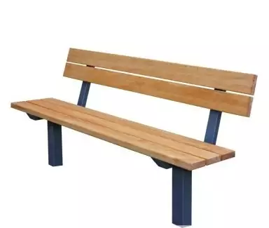Parková lavička s opěradlem s masivní kovovou konstrukcí Karol