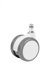 Měkké bílé kolečko pro kancelářské židle s průměrem 60 mm