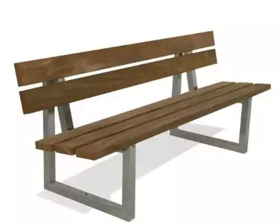 Moderní a jednoduchá kovová lavička přímých tvarů Tepora