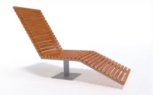 Moderní venkovní lehátko s ocelovým rámem a dřevěnými lamelami Sigma