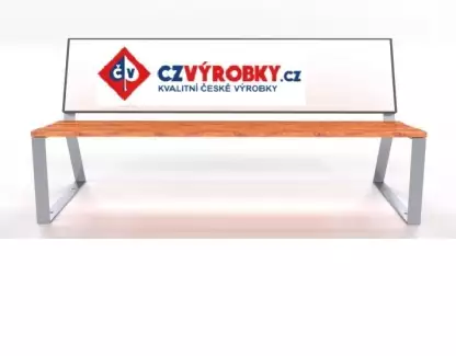 Moderní reklamní lavička z kvalitní oceli a smrkovými latěmi Rebeka