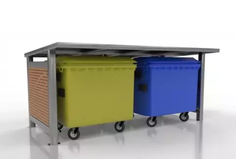 Venkovní přístřešek pro odpadové kontejnery se smrkovými latěmi Wiliam