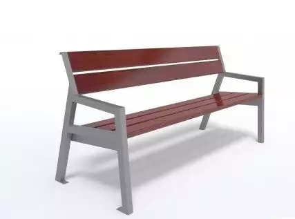 Kovová designově neobvyklá moderní lavička s područkou RON 2