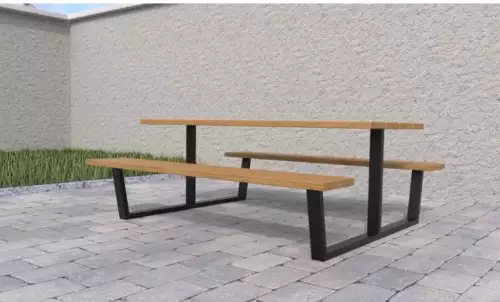 Moderní venkovní set se stolem a dvěma lavičkami Tom