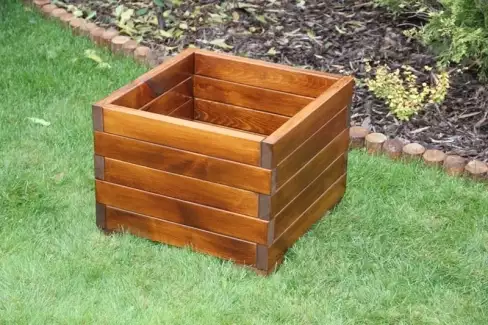 Dřevěný květináč na zahradu - čtverec 45x45x29 cm
