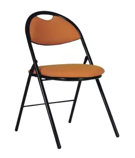 Čalouněná skládací židle s ocelovou konstrukcí černě lakovaná Lara
