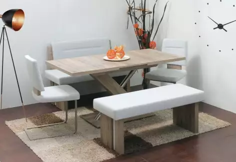 Rovná lavice D1 do kuchyně žlutá, červená, oranžová D1