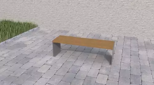 Moderní urbanistická lavička bez opěradla ze smrkového dřeva Michal 