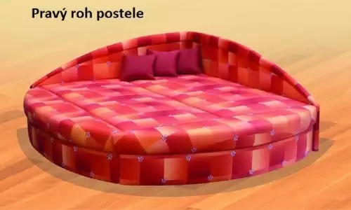 Půlkulatá manželská postel do rohu LUBOR