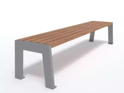 Venkovní kovová parková lavička bez opěradla v moderním designu Lukáš II