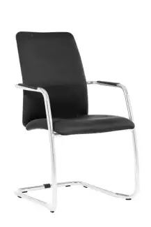 Konferenční židle s vysokým opěradlem a ližinovou konstrukcí Milena