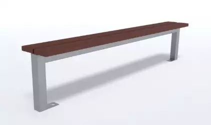 Venkovní kovová lavička s plastovými prkny v sedací části Marek