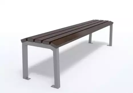 Jednoduchá designová kovová lavička bez opěradla Marek II