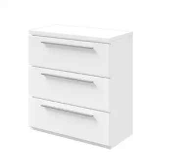 Komoda Barbora se třemi nebo čtyřmi zásuvkami - bílý lesk