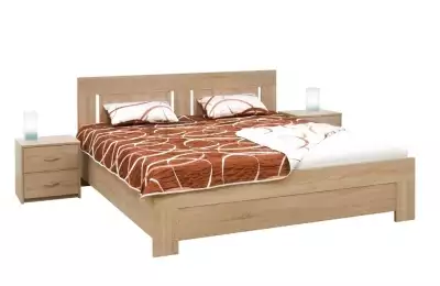 Manželská postel z lamina s rošty a matracemi Jupiter