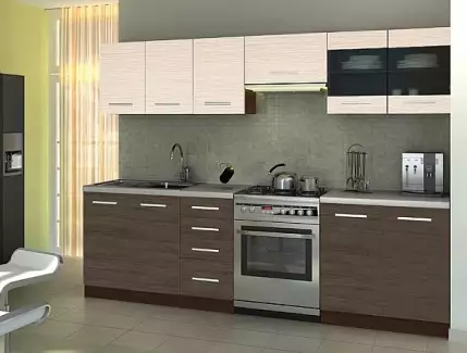 Kvalitní dvoubarevná designová kuchyňská sestava 260 cm