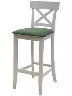 Klasická barová židle s čalouněným sedákem a bukovým opěrákem