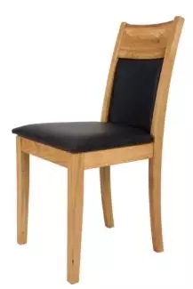 Jídelní dubová židle čalouněná černou eko kůží Gustav Z15