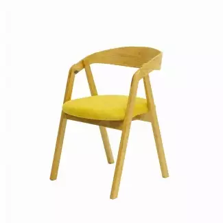 Celodřevěná dubová židle s čalouněným sedákem v moderním designu Barbora