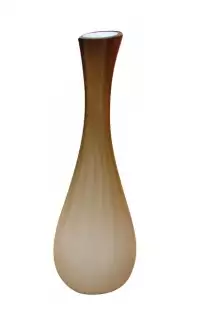 Moderní skleněná váza střední atypického tvaru - čokoládový odstín