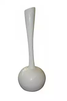 Moderní skleněná váza střední - bílá s decentním zdobením