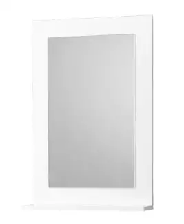 Koupelnové zrcadlo v bílém dřevěném rámu bez osvětlení Patrik
