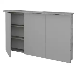 Praktická třídveřová koupelnová galerka s LED osvětlením