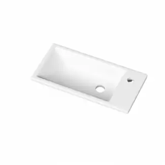 Obdélníkové keramické umyvadlo do malých koupelen bílé Zora
