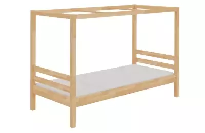 Bezzábranová smrková domečková postel 