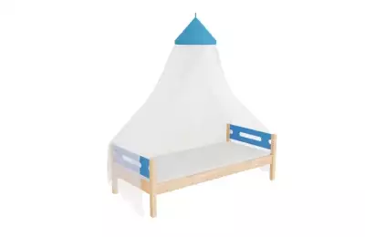 Domečková buková postel s baldachýnem bez zábran Bubliny