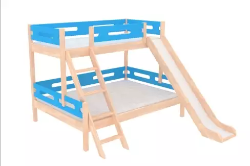 Palanda s dvoulůžkem 140cm a zábranou B Bubliny