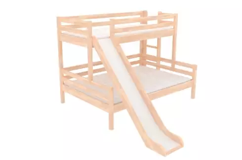 Palanda dvoulůžko 140cm s děleným čelem a zábranou A buk