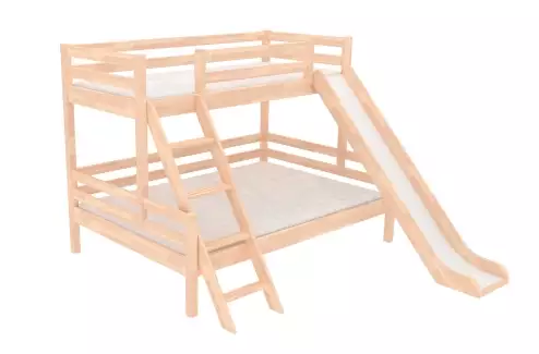 Palanda s dvoulůžkem 140cm a zábranou B z bukového dřeva