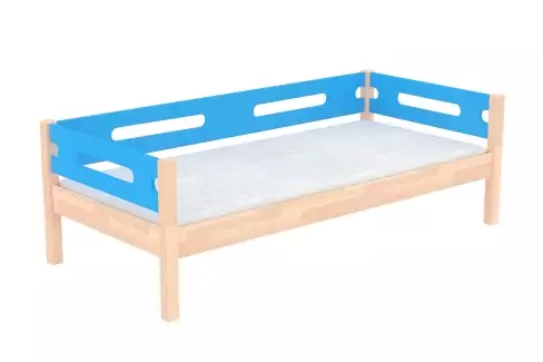 Dětské jednolůžko z masivu se zábranou Bubliny