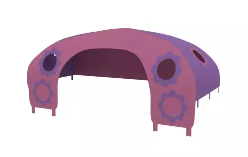 Barevný domeček ve tvaru stanu pro postel se zábranou C