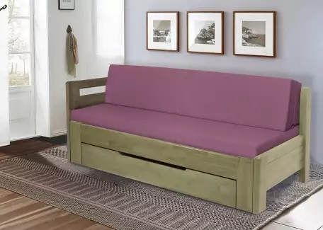 Masivní buková postel s rozkladem a područkou Roland