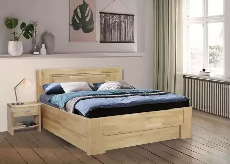 Masivní postel s úložným prostorem v různých rozměrech Zoe