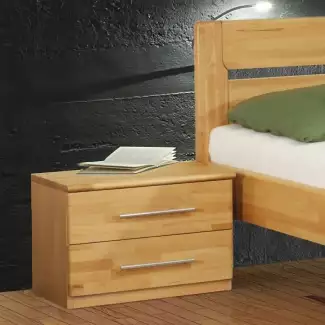 Masivní noční stolek se dvěma zásuvkami Ronja