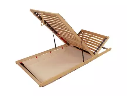 Polohovací lamelový rošt s úložným prostorem a předním výklopem Filip