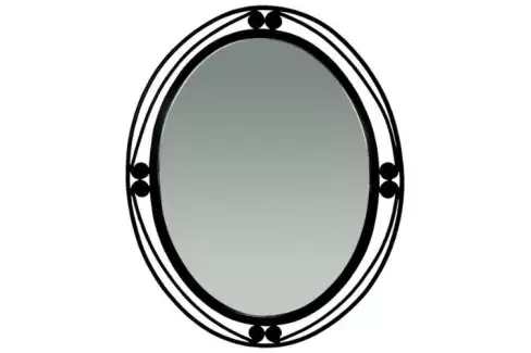 Oválné zrcadlo s kovovým rámečkem s kovanými detaily Jana