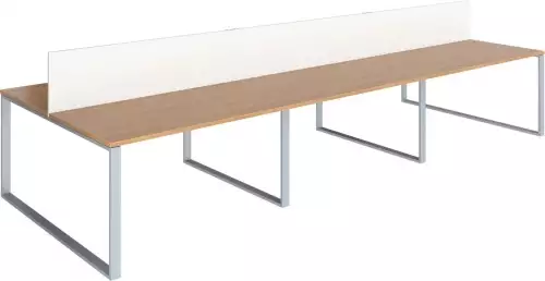 Šestimístná sestava pracovních stolů s paravánem - různé velikosti Effect