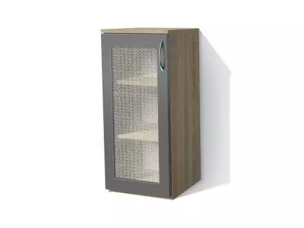 Moderní policová kancelářská skříň s prosklenými dvířky Alfa II