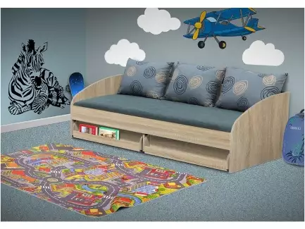 Robustní válenda s matrací a úložným prostorem Barbora